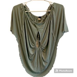 WE THE FREE FREE PEOPLE TOP CUTOUT OLIVE BOHO